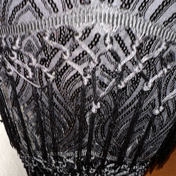 Black Asymmetrical Sequined Sheath Dress - Picture 6 of 7